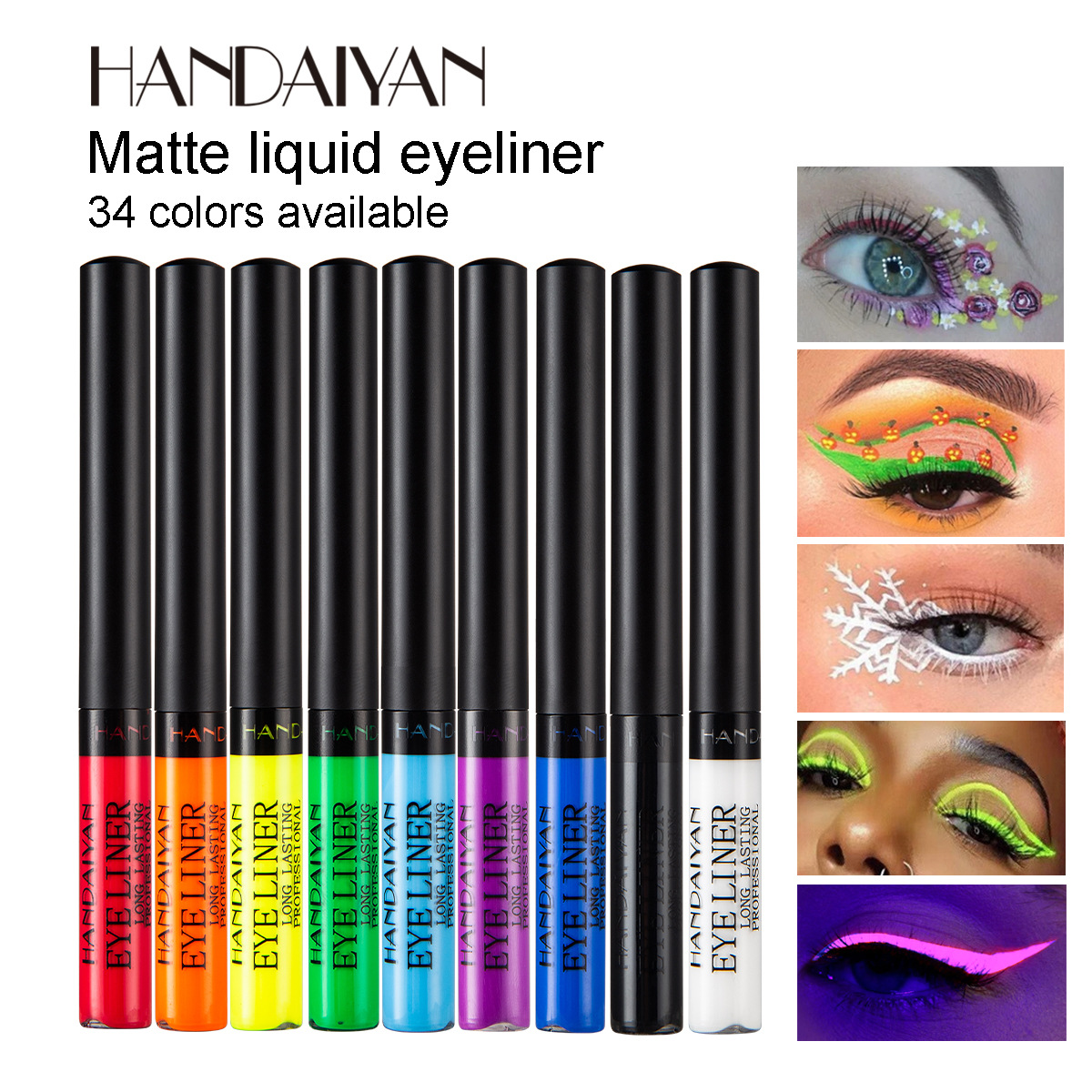 Waterproof Liquid Eyeliner Pen - Neon UV Glow Eyeliner Pen Waterproof