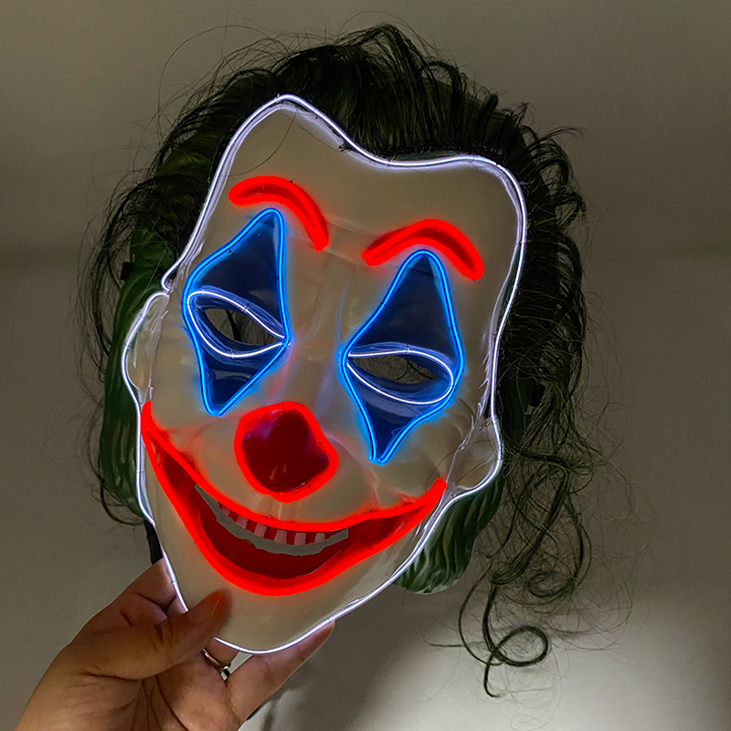 Led Light Therapy Face Mask - Cosplay DC Joker Headgear Mask Smilling