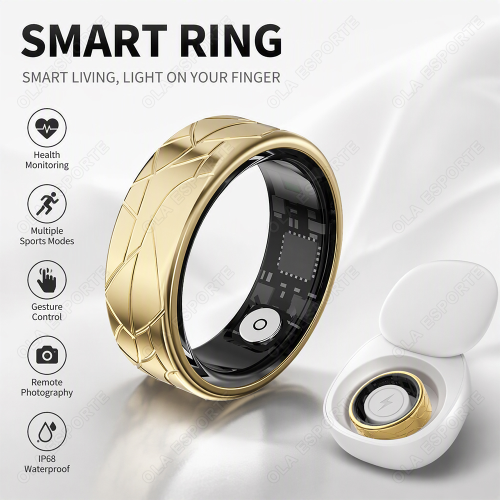 Health Monitors - Stainless Steel Smart Ring Waterproof 24h