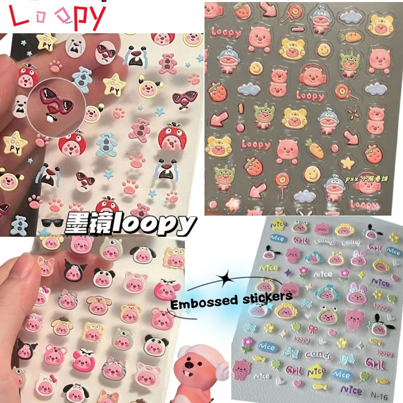 Loopy 3D embossed sticker, tra - Nail Art review and price