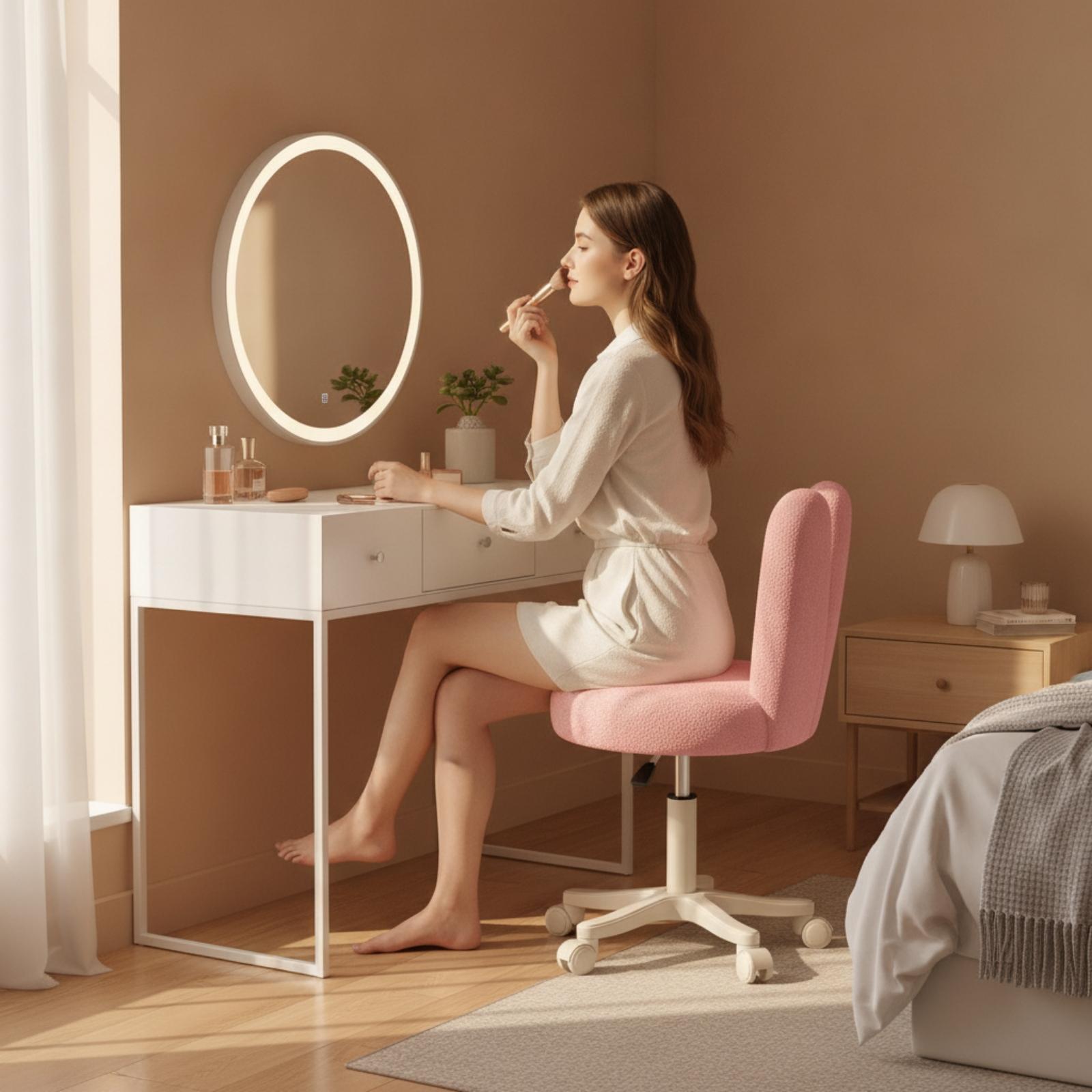 Rolling Stool with Backrest He - Makeup review and price