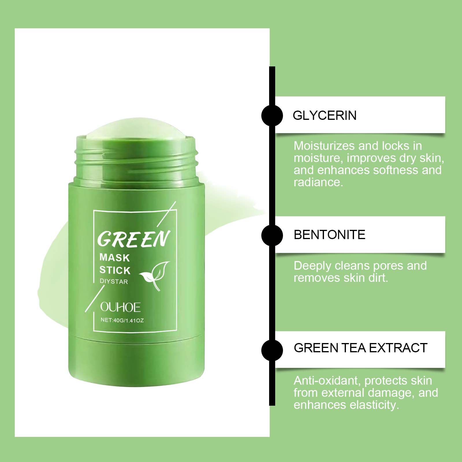 Alaska Volcano & Green Tea Dee - Green Tea Cleansing Clay Mask review and price