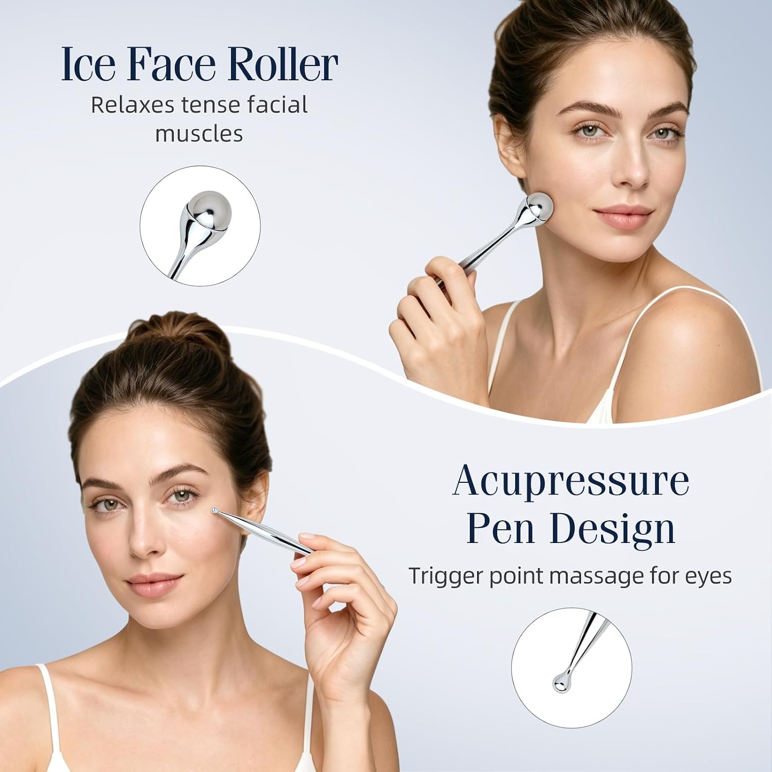 Metal Face Roller Massager Eye - Face Ice Roller Puffiness review and price
