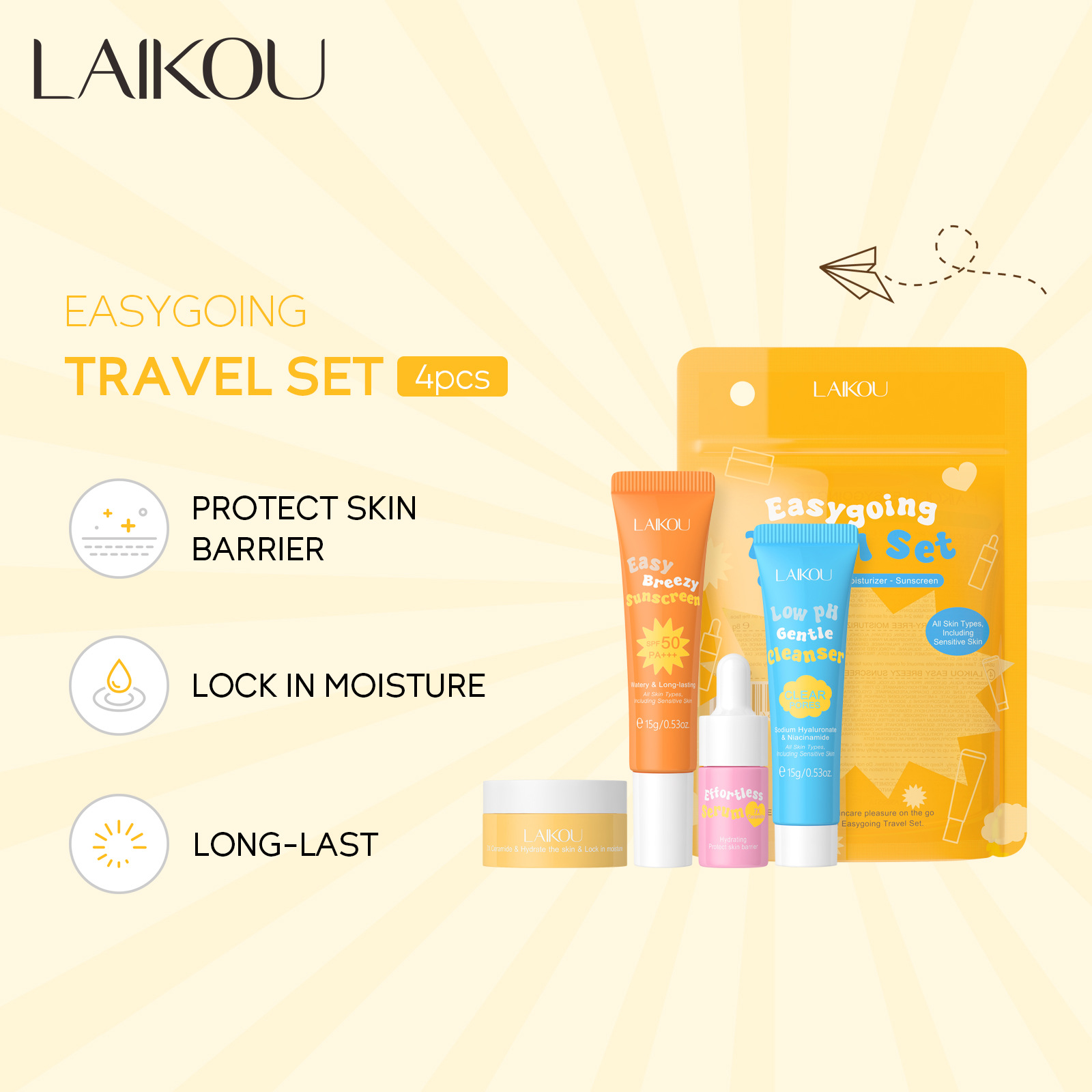 4PCS Laikou Ceramide Travel Su - Hyaluronic Acid Facial Serum review and price