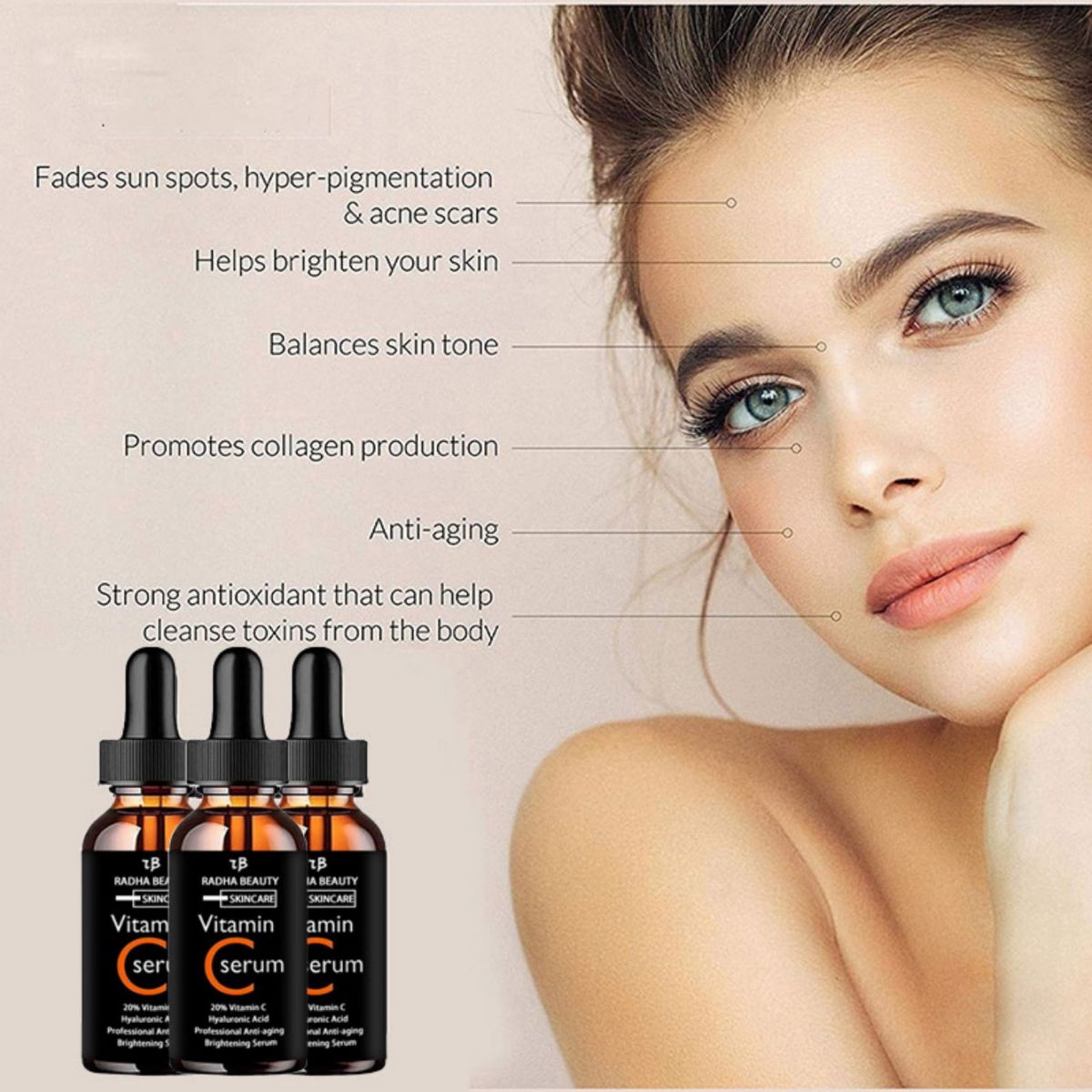 Vitamin C serum Face Serum Lon - Hyaluronic Acid Facial Serum review and price