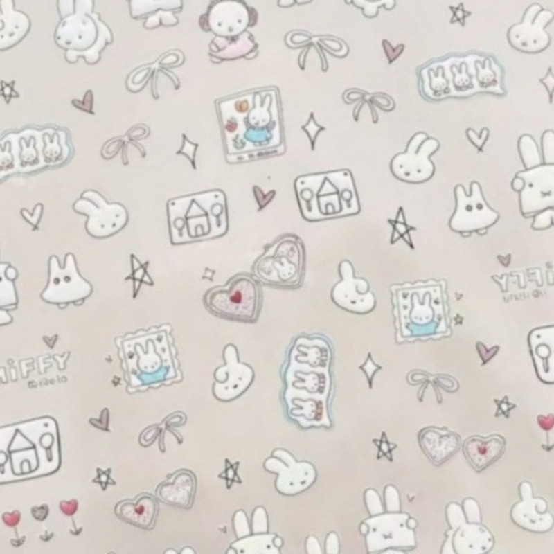 Miffy cartoon nail stickers an - Nail Art review and price