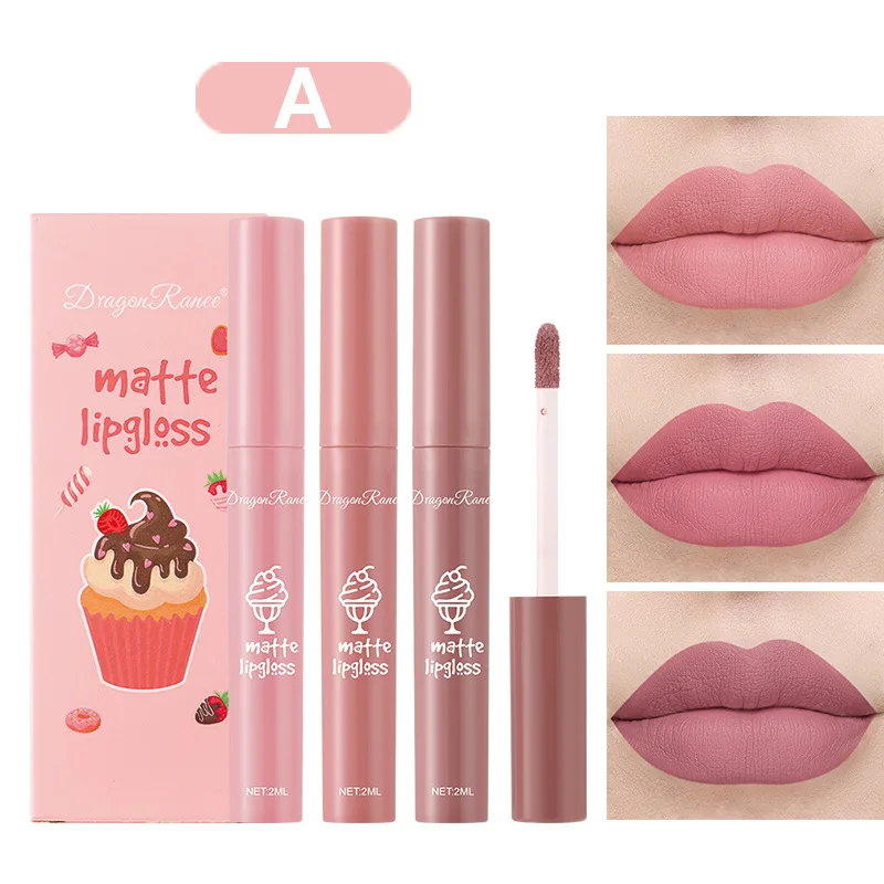 3PCS/Set Velvet Matte Nude Liq - Matte Velvet Lip Tint Long Lasting review and price
