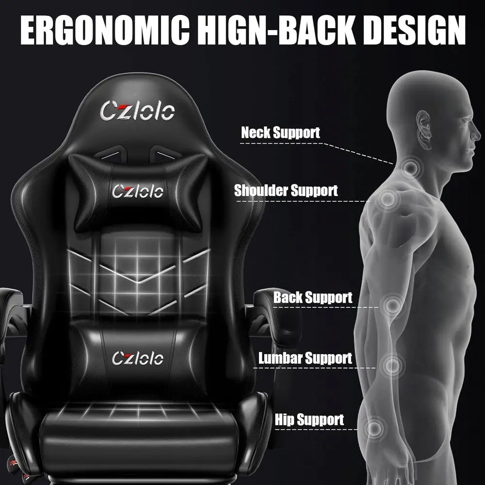 Ergonomic Gaming Chair with Fo - Massage review and price