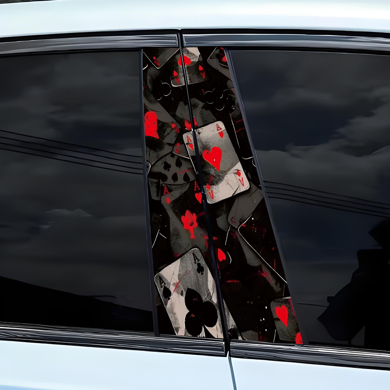 2pcs Poker Car Stickers Funny  - Spf 50 Waterproof Sunscreen review and price