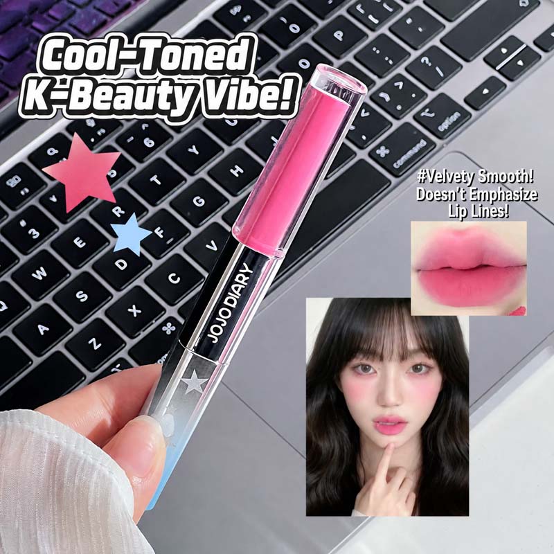 JOJO DIARY Dual Effect Lip Gla - Matte Velvet Lip Tint Long Lasting review and price